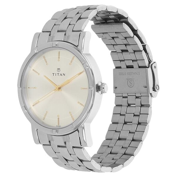 Titan NN1639SM01 Quartz Silver Dial Silver Stainless Steel Strap Men’s Watch