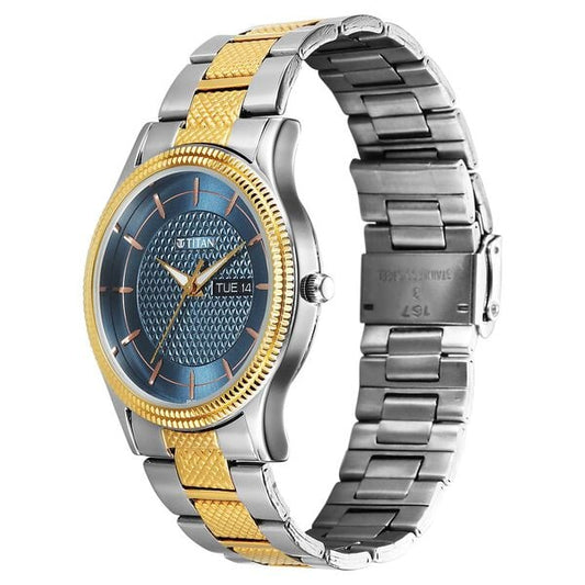 Titan 1650BM05 Karishma Wedding Edit Men’s Quartz Analog Blue Dial Stainless Steel Watch