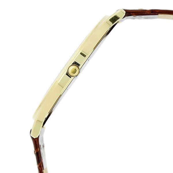 Titan 1683YL01 Edge White Dial Analog with Date Leather Strap Quartz Watch – Men