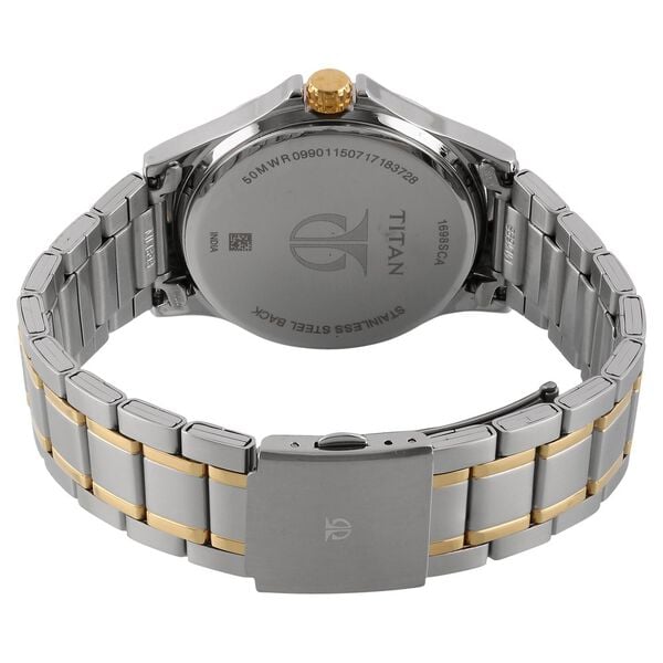 Titan 1698BM01 Men Silver Dial Stainless Steel Strap Multifunction Quartz Watch