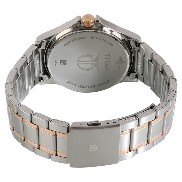Titan 1698KM01 Men Brown Dial Stainless Steel Strap Quartz Multifunction Watch