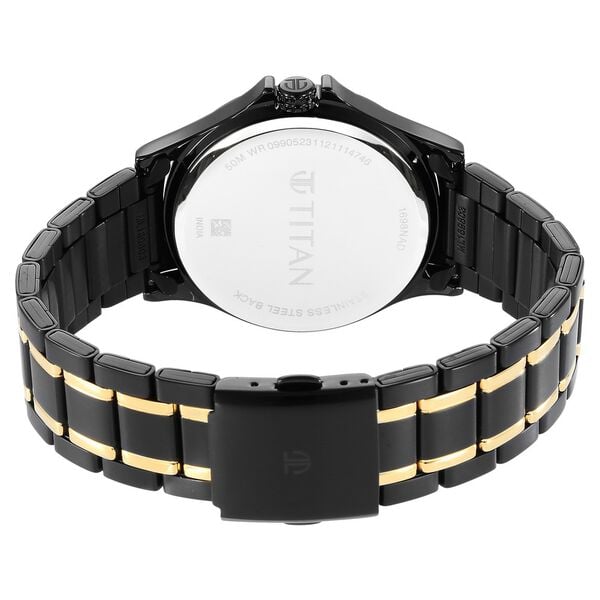 Titan 1698KM02 Black & Gold Black Dial Men’s Multifunction Analog Watch