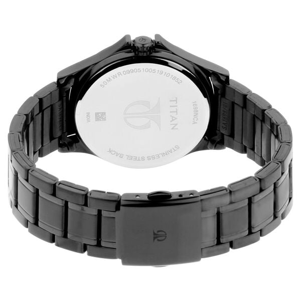 Titan 1698NM01 Analog Quartz Men’s Watch with Black Dial and Black Stainless Steel Strap