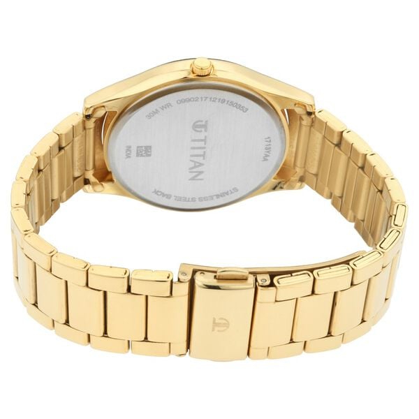 Titan 1713YM06 Lagan Yellow Dial Analog Metal Strap Watch