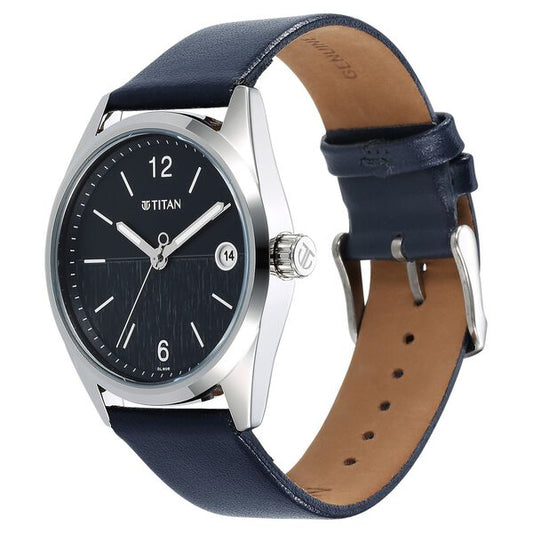 Titan 1729SL06 Neo Blue Dial Analog with Date Watch – Men