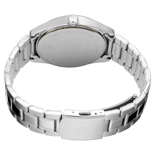 Titan 1729SM03 Men’s Quartz Analog Black Dial Stainless Steel Strap Watch
