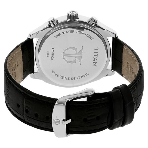Titan 1733KL01 Black Dial Stainless Steel Men's Watch | Quartz Movement | Elegant Analog Wrist Watch