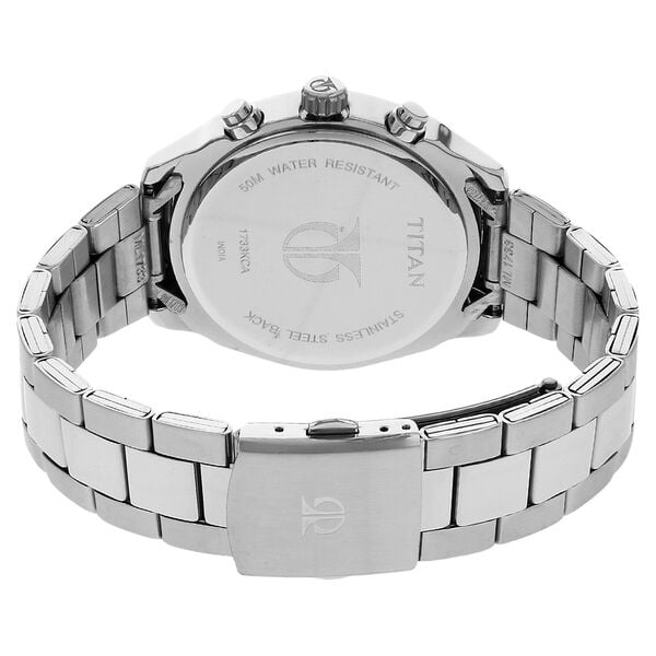 Titan 1733KM02 Silver Dial Stainless Steel Men’s Watch | Quartz Multifunction | Elegant Analog Wrist Watch