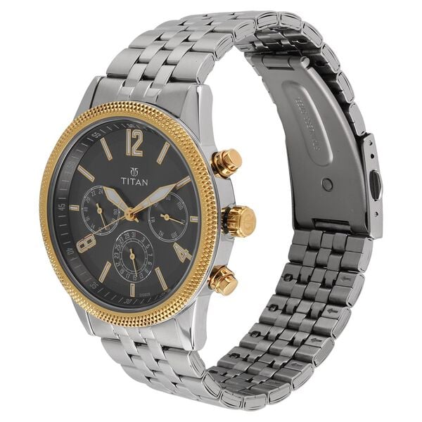 Titan NR1734BM01 Men’s Quartz Multifunction Two-Tone Stainless Steel Anthracite Dial Watch