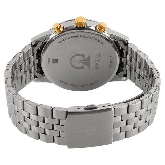 Titan NR1734BM01 Men’s Quartz Multifunction Two-Tone Stainless Steel Anthracite Dial Watch