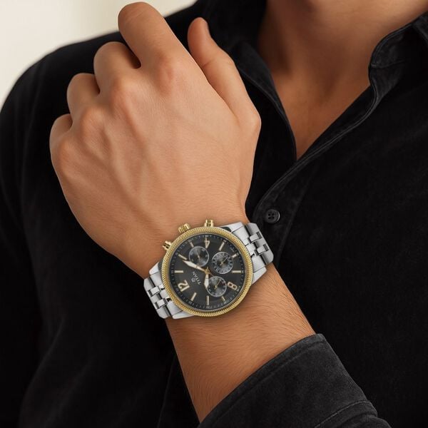 Titan NR1734BM01 Men’s Quartz Multifunction Two-Tone Stainless Steel Anthracite Dial Watch