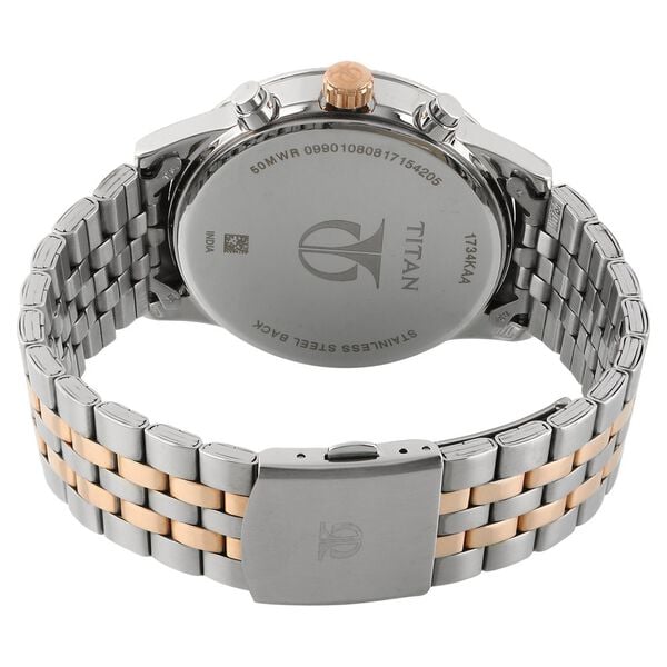 Titan 1734KM02 Men’s White Dial Multifunction Stainless Steel Watch