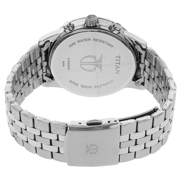 Titan 1734SM01 Silver Dial Stainless Steel Men’s Multifunction Analog Watch