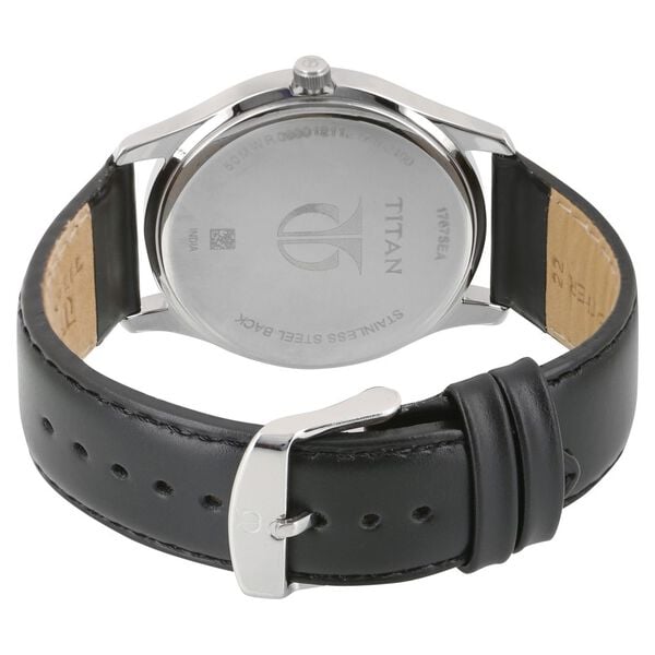 Titan 1767SL02 Anthracite Dial Black Leather Strap Men’s Analog Watch