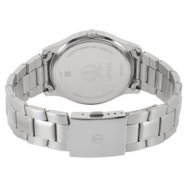Titan 1767SM03 Men’s Brown-Dial Analog Watch with Silver Stainless Steel Strap
