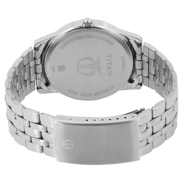 Titan 1774SM01 Men’s Analog Watch | Blue Dial Stainless Steel Bracelet | Quartz Day-Date Watch