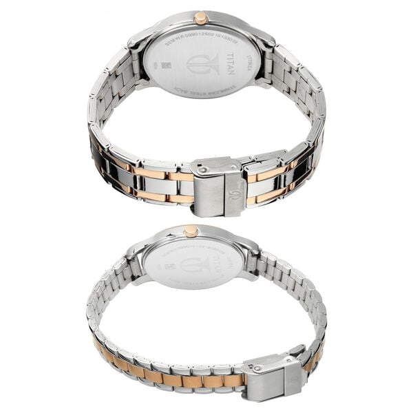 Titan NS17752481KM01P Bandhan Couple Quartz Analog Watch Set