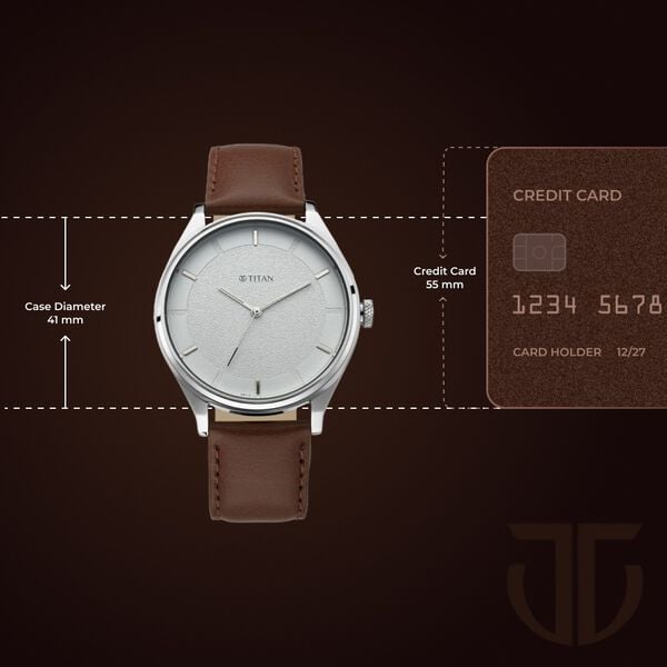 Titan 1802SL13 Men’s Classic Watch | White Dial & Brown Leather Strap | Quartz Analog Wrist Watch