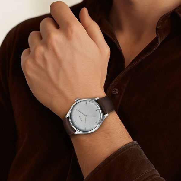 Titan 1802SL13 Men’s Classic Watch | White Dial & Brown Leather Strap | Quartz Analog Wrist Watch