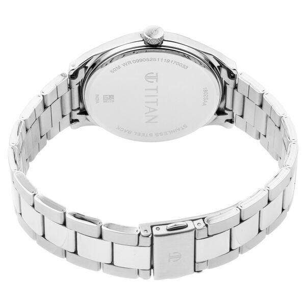 Titan 1802SM03 Quartz Analog Silver Dial Silver Metal Strap Men Watch