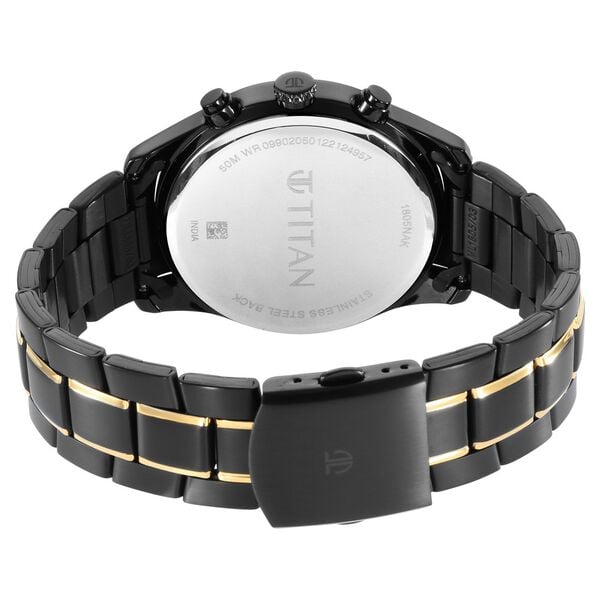 Titan NS1805KM03 Men’s Quartz Analog Watch with Anthracite Dial & Two-Tone Stainless Steel Strap