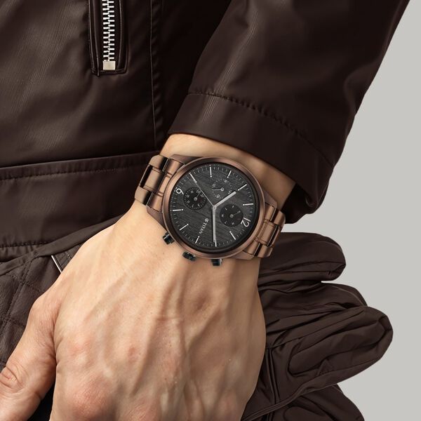 Titan 1805KM08 Men’s Black-Dial Multifunction Stainless Steel Watch