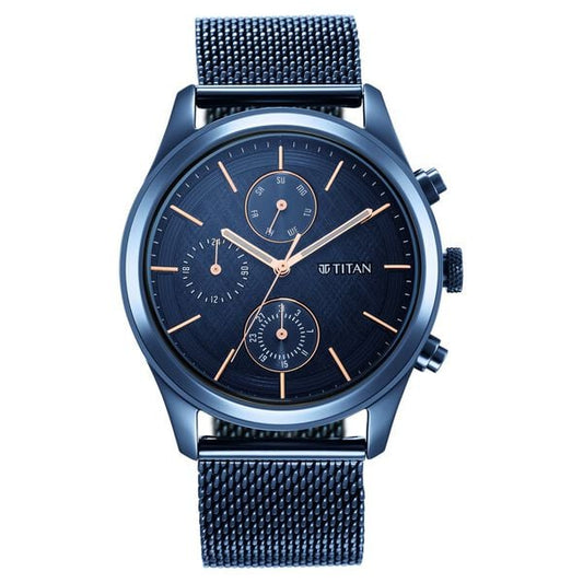 Titan NS1805QM02 Men’s Quartz Analog Watch with Grey Dial & Two-Tone Metal Strap