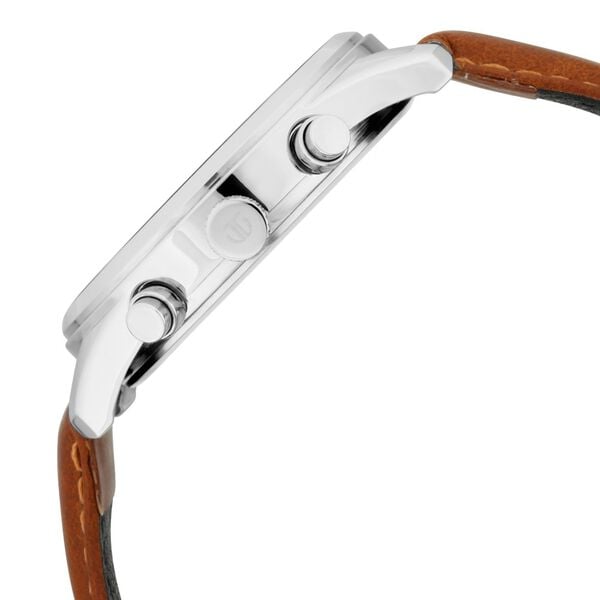 Titan 1805SL04 Men’s Quartz Analog Watch with White Dial & Brown Leather Strap