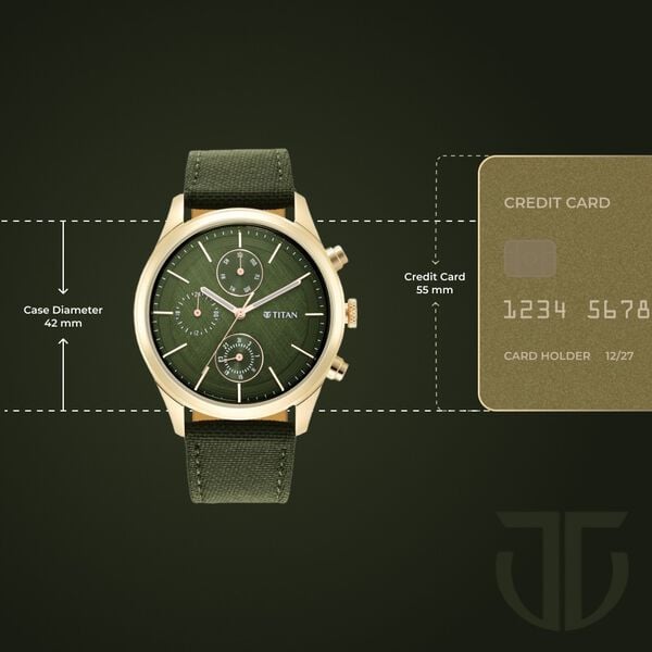 Titan 1805WP01 Men’s Neo Splash Watch | Green Dial & Green Fabric Strap | Quartz Analog Watch