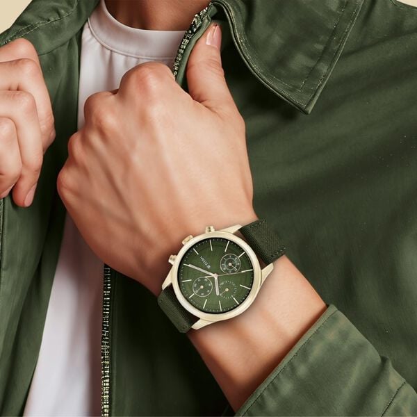 Titan 1805WP01 Men’s Neo Splash Watch | Green Dial & Green Fabric Strap | Quartz Analog Watch