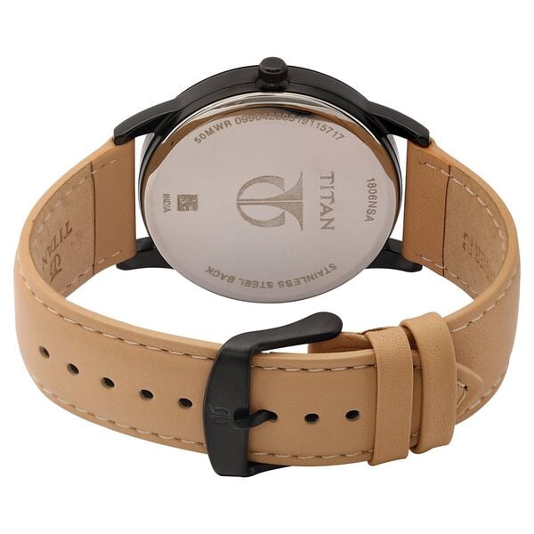 Titan NP1806NL01 Men’s Quartz Analog Anthracite Dial Leather Watch