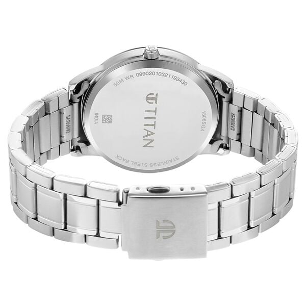 Titan NP1806SM03 Quartz Silver White Dial Silver Stainless Steel Strap Men’s Watch