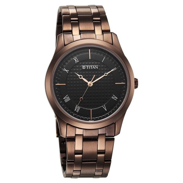 Titan 1823QM01 Men Black Dial Stainless Steel Strap Quartz Watch