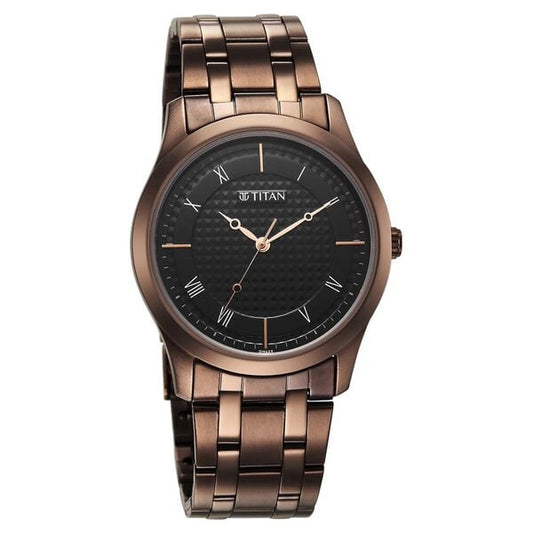 Titan 1823QM01 Men Black Dial Stainless Steel Strap Quartz Watch