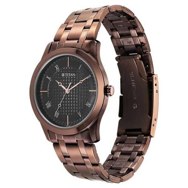 Titan 1823QM01 Men Black Dial Stainless Steel Strap Quartz Watch