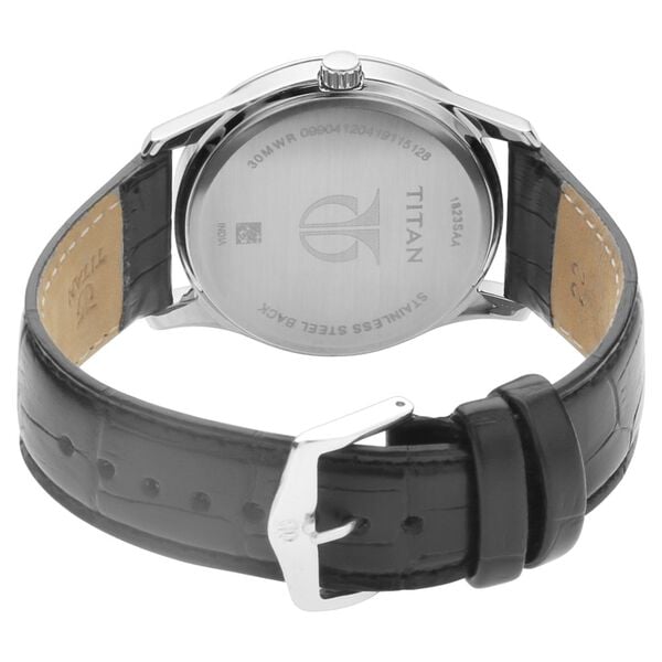 Titan 1823SL01 Men’s Analog Watch | Blue Dial & Black Leather Strap | Quartz Date Watch