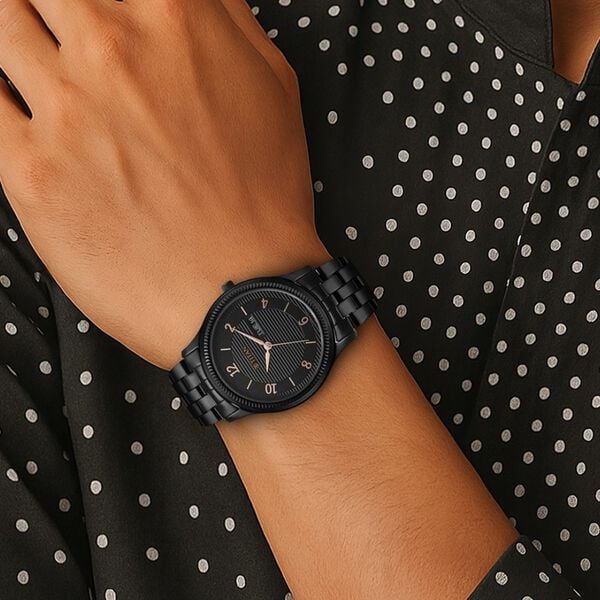 Titan – 1824NM01 Karishma Quartz Analog Men’s Watch with Black Dial & Black Stainless Steel Strap