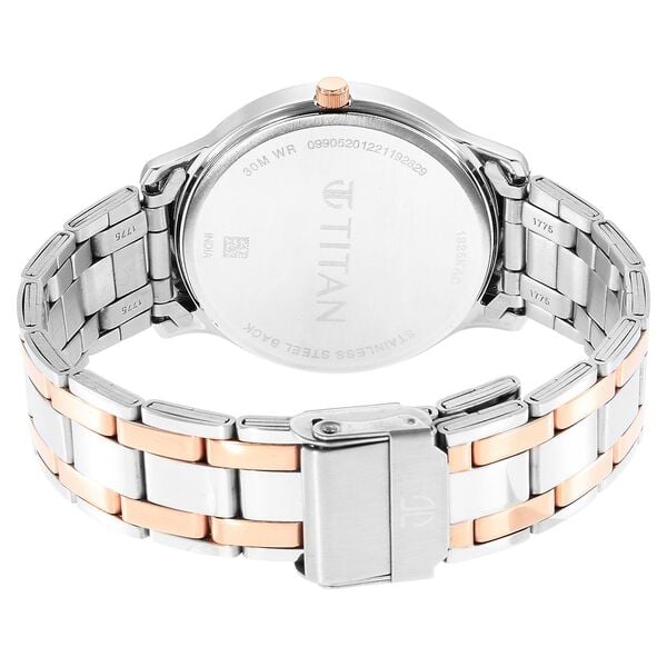 Titan 1825KM02 Men Black Dial Two-Tone Stainless Steel Strap Quartz Watch