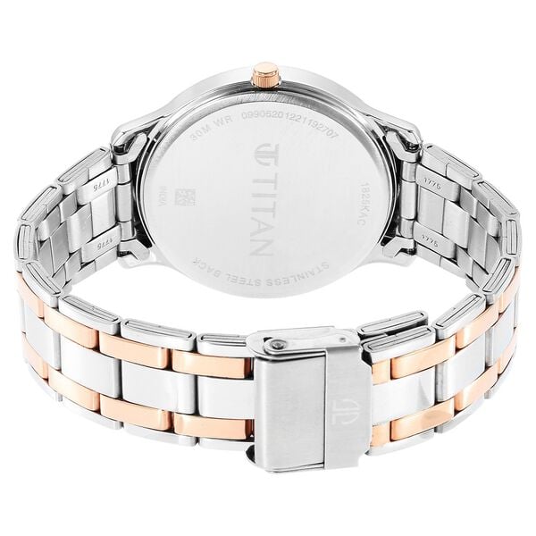 Titan 1825KM03 Men’s Quartz Analog Green Dial Two‑Tone Stainless Steel Strap Watch