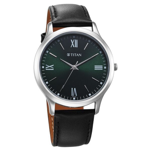Titan 1825SL16 Karishma Quartz Analog Green Dial Leather Strap Watch