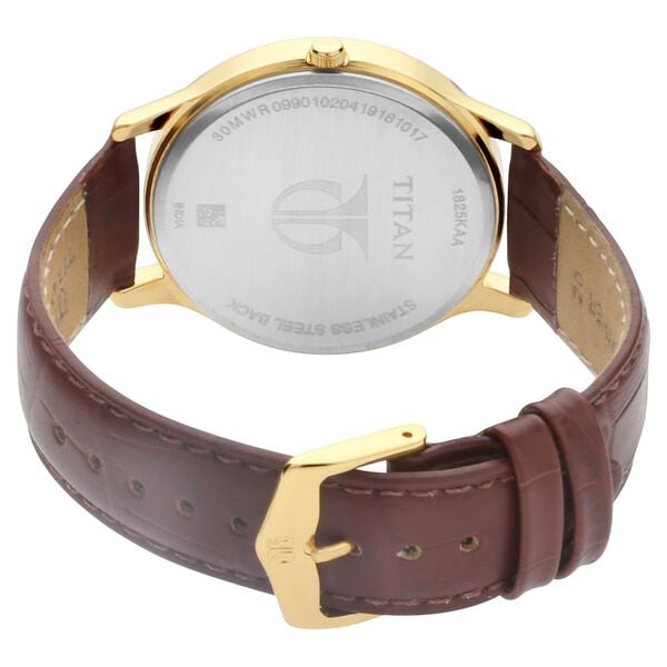Titan 1825YL01 Black Dial Brown Leather Strap Men’s Analog Watch