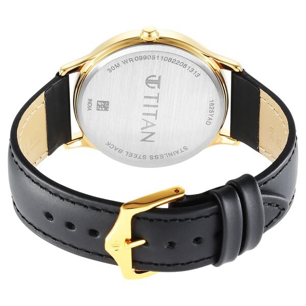 Titan 1825YL05 Blue Dial Leather Strap Men’s Analog Watch