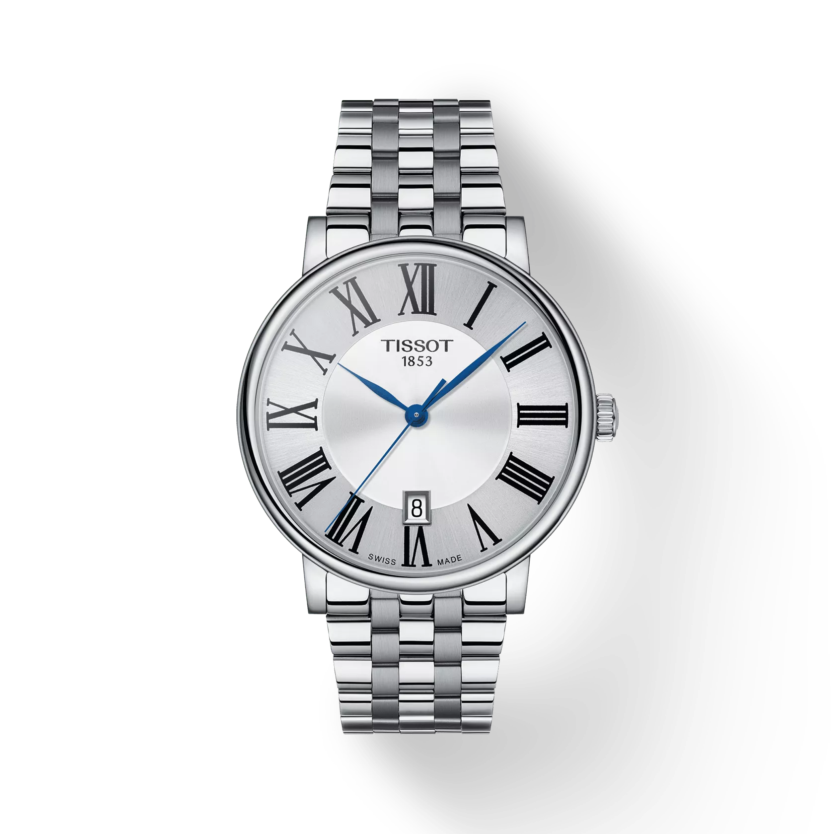 Tissot T1224101103300 Silver Dial 40 mm Men’s Swiss Quartz Carson Premium Watch – Stainless Steel Case & Bracelet, Sapphire Crystal