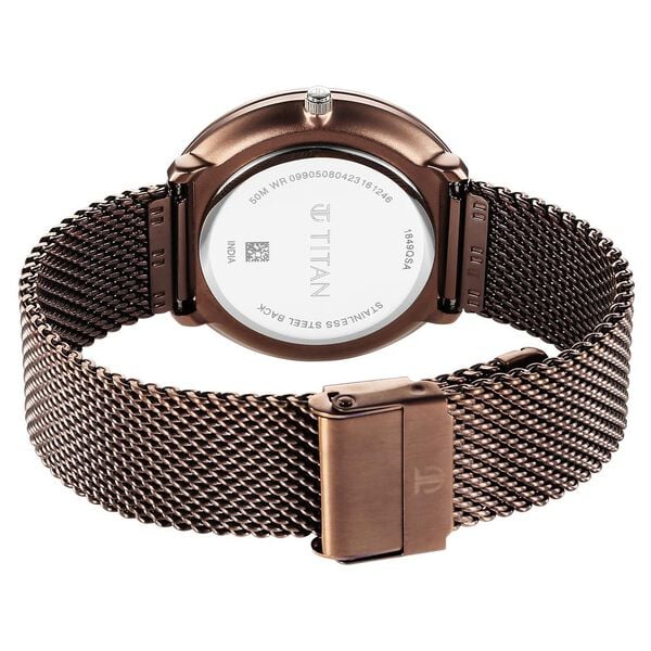 Titan 1849KM04 Men Brown Dial Stainless Steel Strap Quartz Date Watch