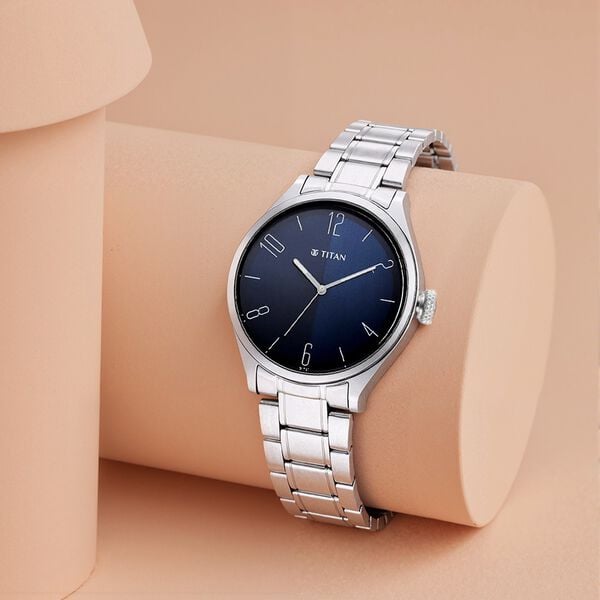 Titan 1865SM01 Blue Dial Silver Stainless Steel Men’s Analog Watch