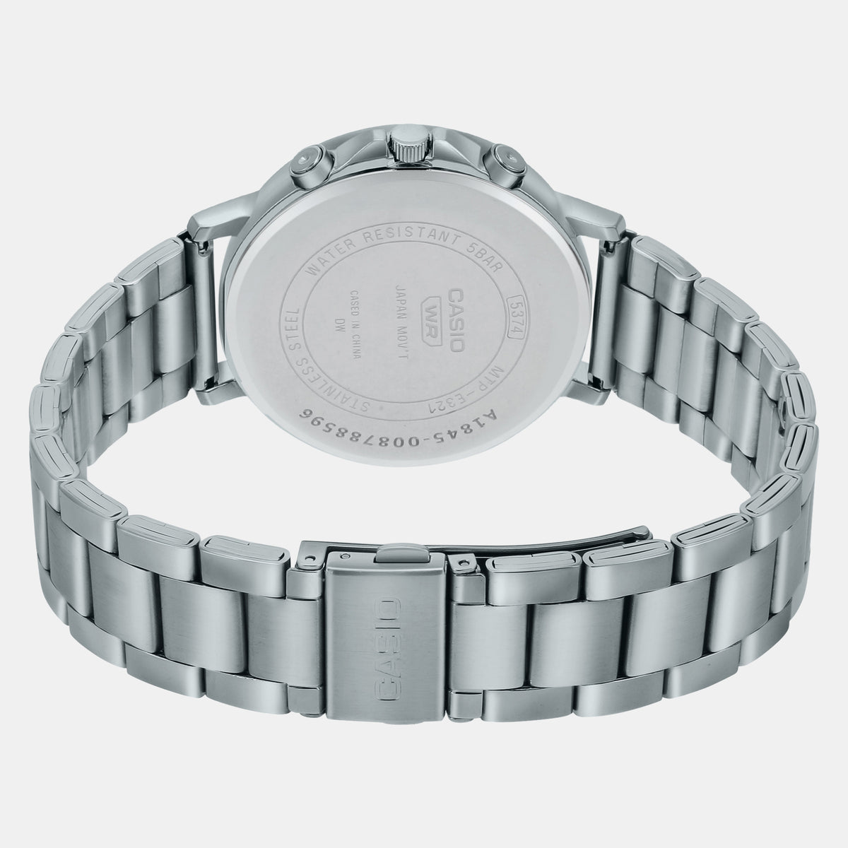 Casio A1845 Enticer Men’s Analog Quartz Watch with Black Dial & Silver Stainless Steel Bracelet