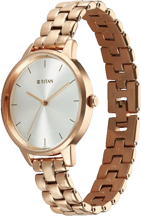 Titan 2648WM12 Neo Quartz Analog Grey Dial Rose Gold Metal Strap Women's Watch