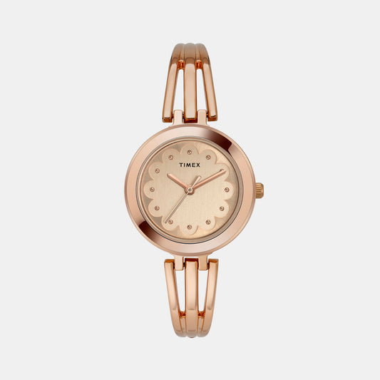 Timex TWTL10312 Women’s Rose Gold Dial Quartz Analog Round Stainless Steel Watch