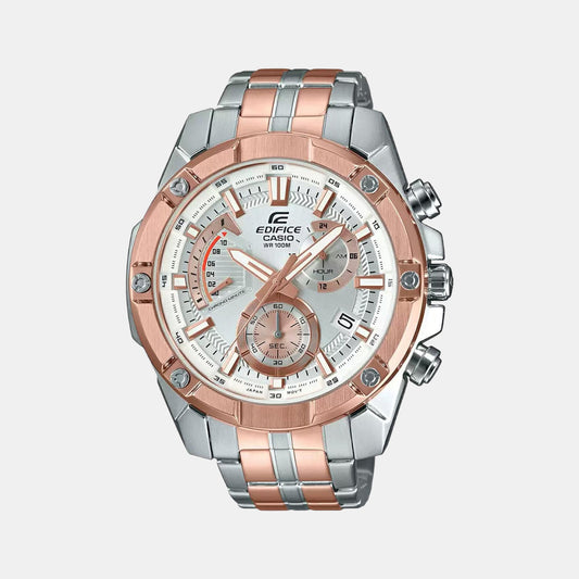 Casio EX429 Edifice Men’s Analog Quartz Chronograph Watch with Two-Tone Stainless Steel Bracelet