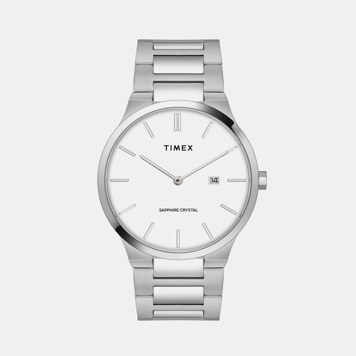 Timex TWEG23600 White Dial Stainless Steel Bracelet Analog Men Watch – Round Case, Quartz Movement